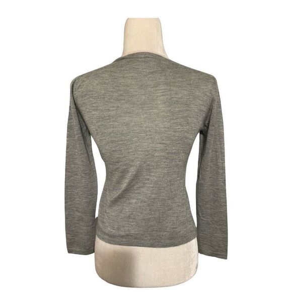 pullaround womens 100% cashmere gray long sleeve sweater top 40 small Italy - Picture 2 of 4